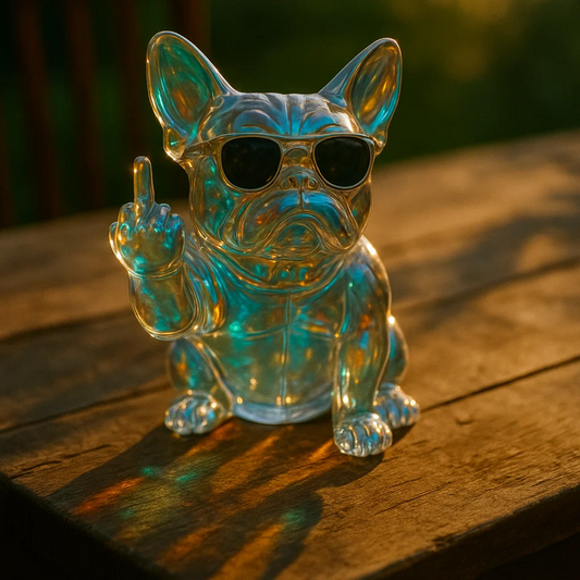 Funny French Bulldog Crystal Ornament