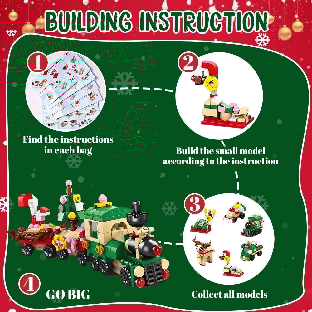 🔥Christmas Hot Sale-Advent Calendar Kids Christmas Building Blocks