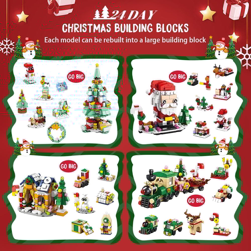 🔥Christmas Hot Sale-Advent Calendar Kids Christmas Building Blocks