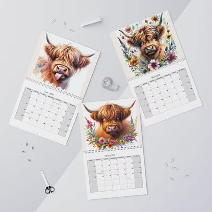 🐮Highland Cow Calendar 2026 – Rustic Farmhouse Wall Art & Monthly Planner📅