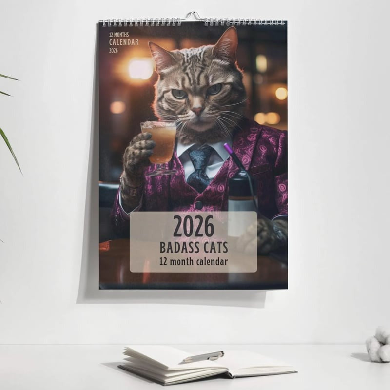 📅Badass Cats 2026 Wall Calendar