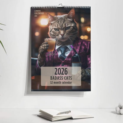 📅Badass Cats 2026 Wall Calendar