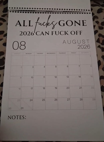 😂Fuck It 2026 Spiral Bound Wall Calender📆