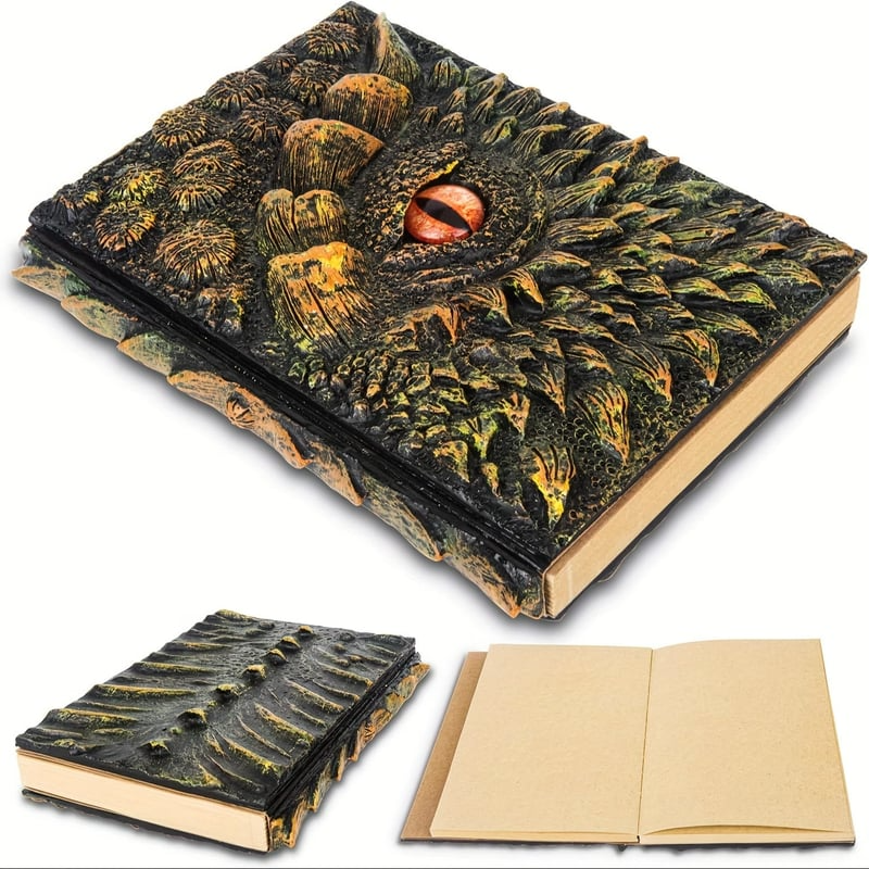 🐉Dragon Eye 3D Embossed Journal - Handmade Resin Engraved Notebook🐉