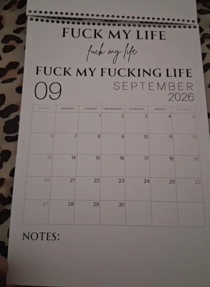 😂Fuck It 2026 Spiral Bound Wall Calender📆