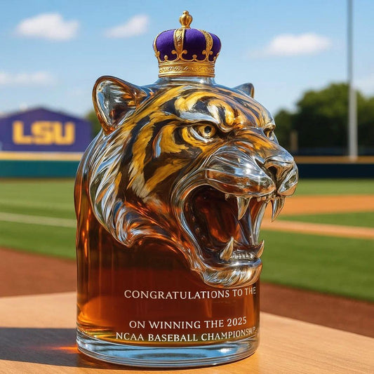 Whiskey bottle Commemorating LSU Tiger's 2025 NCAA Baseball Championship