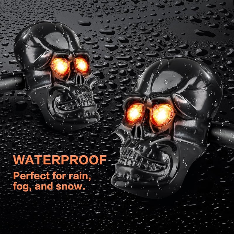🏍️2025 Halloween Pre-Sale💥Skull Head LED Amber Turn Signal Indicator Light
