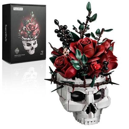 🔥Last Day 50% OFF💀🌹Gothic Skull Rose Building Set