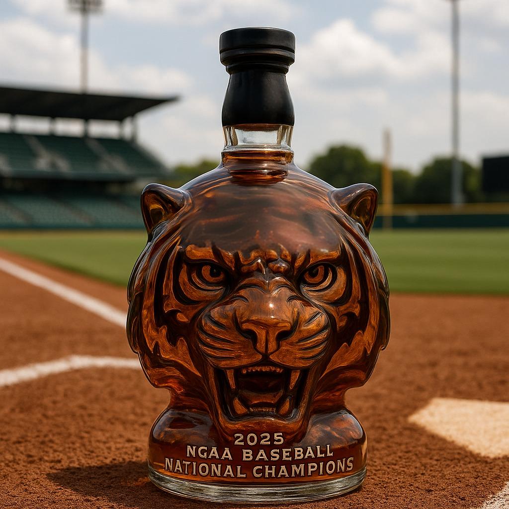 LSU Tigers 2025 NCAA Baseball National Champion Whiskey bottle
