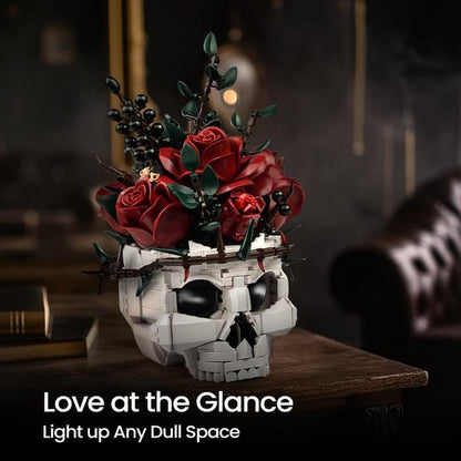 🔥Last Day 50% OFF💀🌹Gothic Skull Rose Building Set