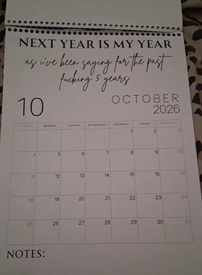 😂Fuck It 2026 Spiral Bound Wall Calender📆