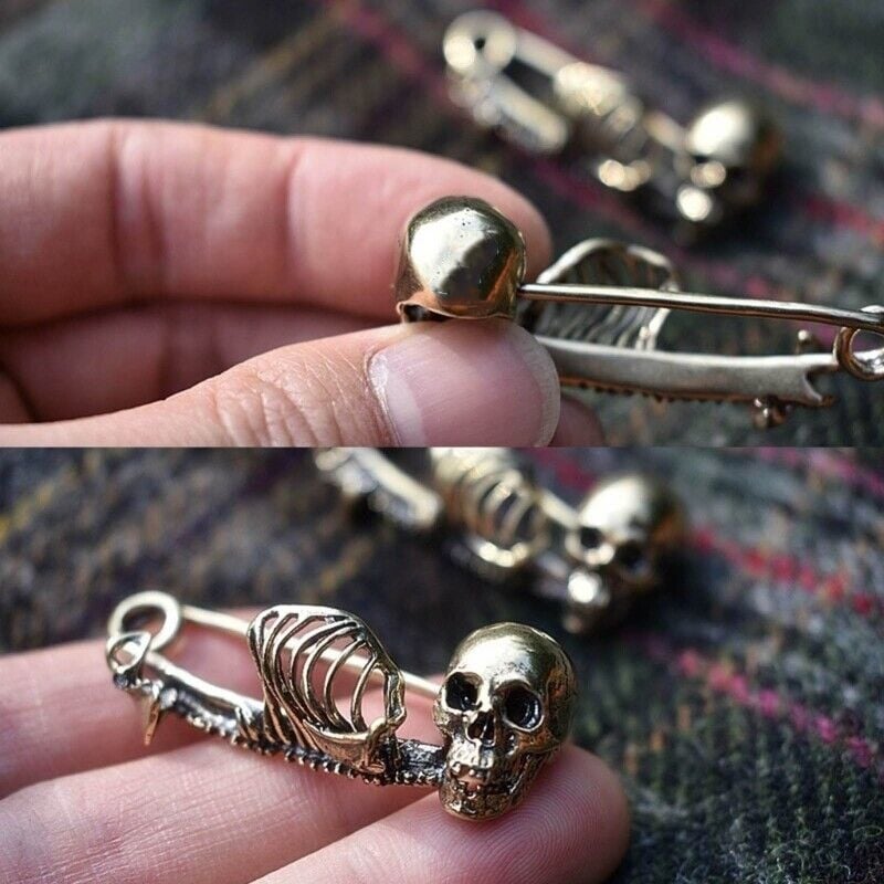 Mystical Skull Pin Brooch - Gothic Style Jewelry