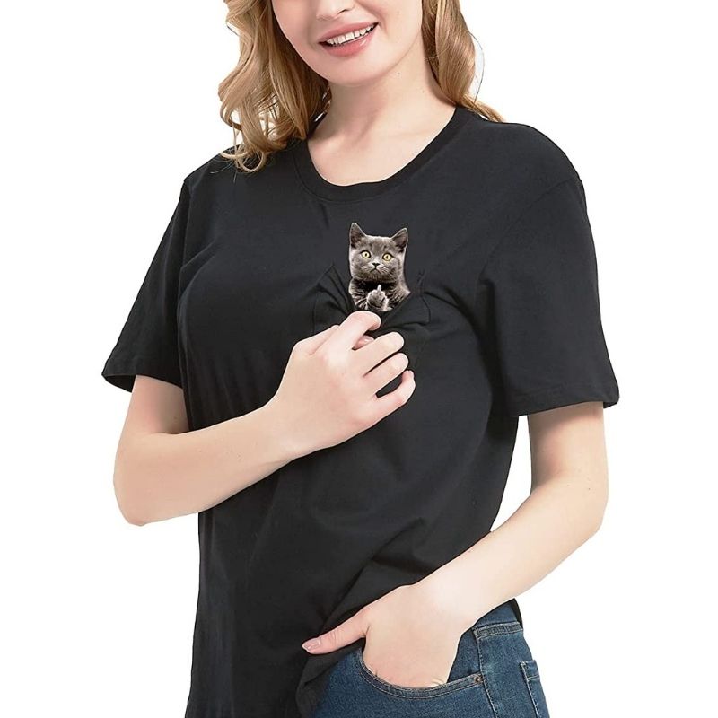 😾🖕Pocket Middle Finger Cat T-Shirt（Buy 2 Free Shipping）