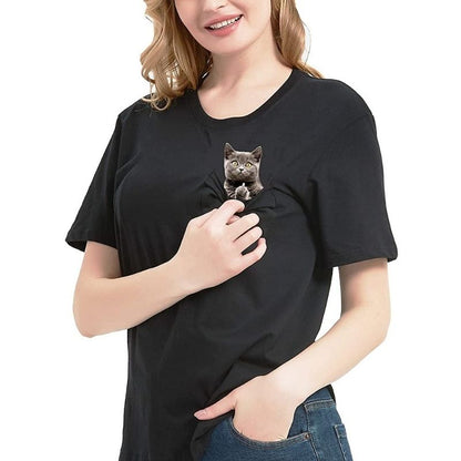 😾🖕Pocket Middle Finger Cat T-Shirt（Buy 2 Free Shipping）
