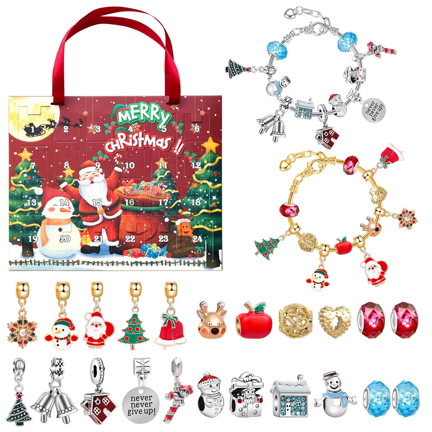 💥78% OFF NOW💥--24 Pcs DIY Christmas Advent Calendar Bracelets Set❤