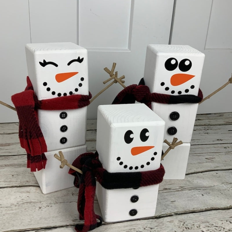 🎄Christmas Decor-Wood Block Snowman⛄
