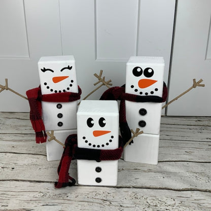 🎄Christmas Decor-Wood Block Snowman⛄