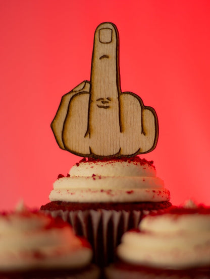 🤣Funny Middle Finger Cupcake Decorations