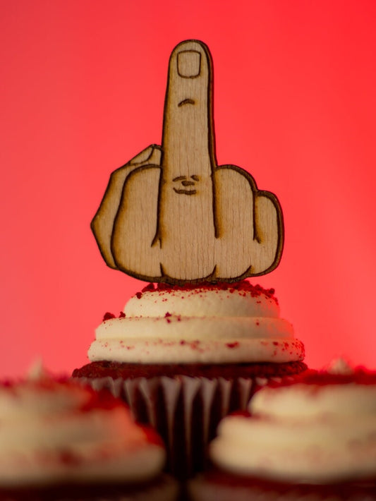 🤣Funny Middle Finger Cupcake Decorations