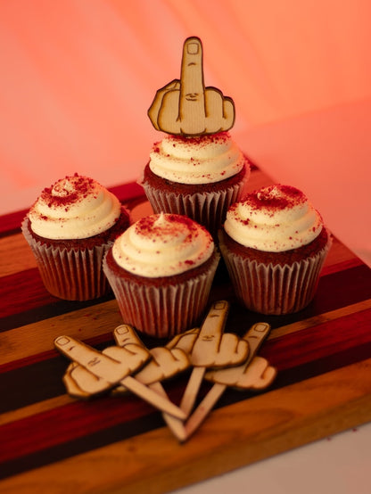 🤣Funny Middle Finger Cupcake Decorations