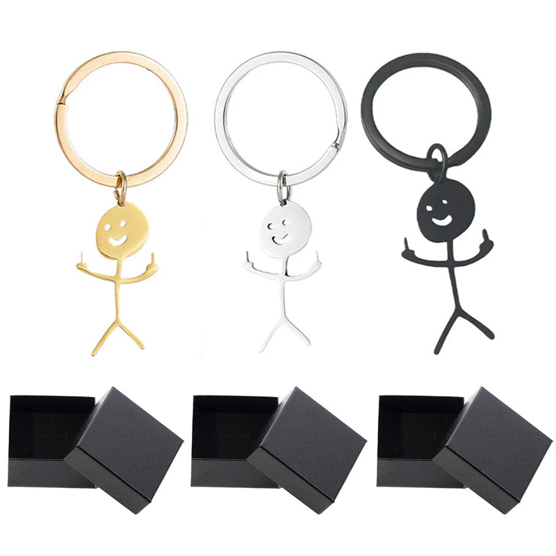 🤣Smiley Middle Finger Pendant Keychain