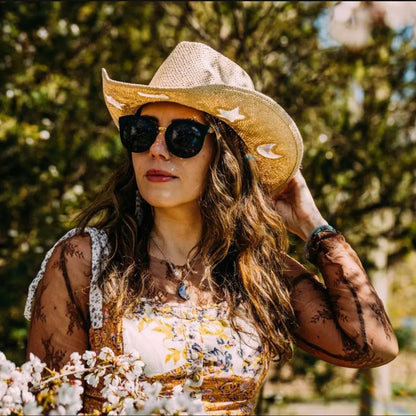 Last Day 50% OFF🔥Suncatcher Cowgirl Straw Prism Hat