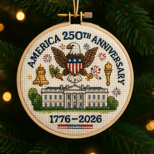 US 250th Anniversary Cross Stitch Ornament