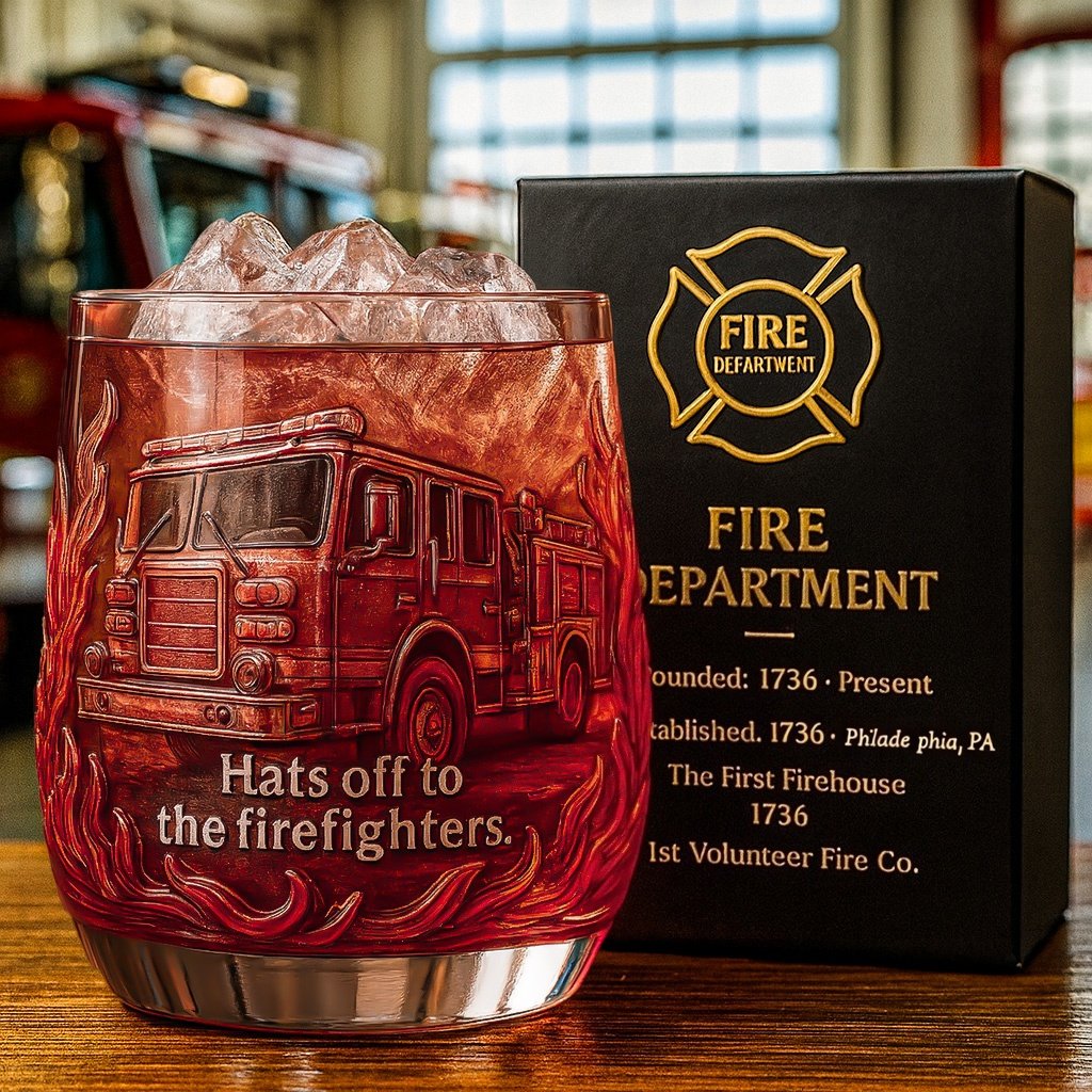 Firefighter Tribute Whiskey Glass