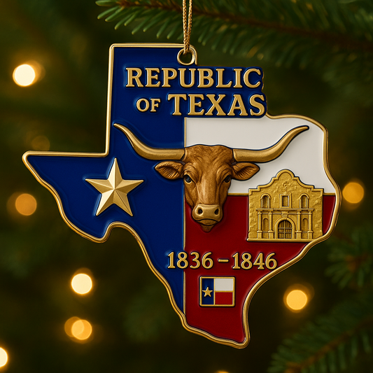 🤠🇺🇸⭐ Republic of Texas Ornament – Celebrate 1836–1846 🎄