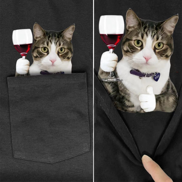 😾🖕Pocket Middle Finger Cat T-Shirt（Buy 2 Free Shipping）