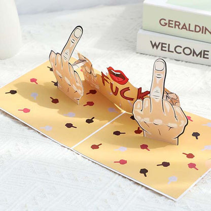 3D Funny Middle Finger Card