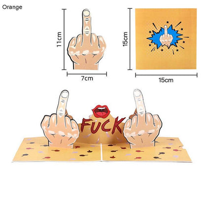 3D Funny Middle Finger Card