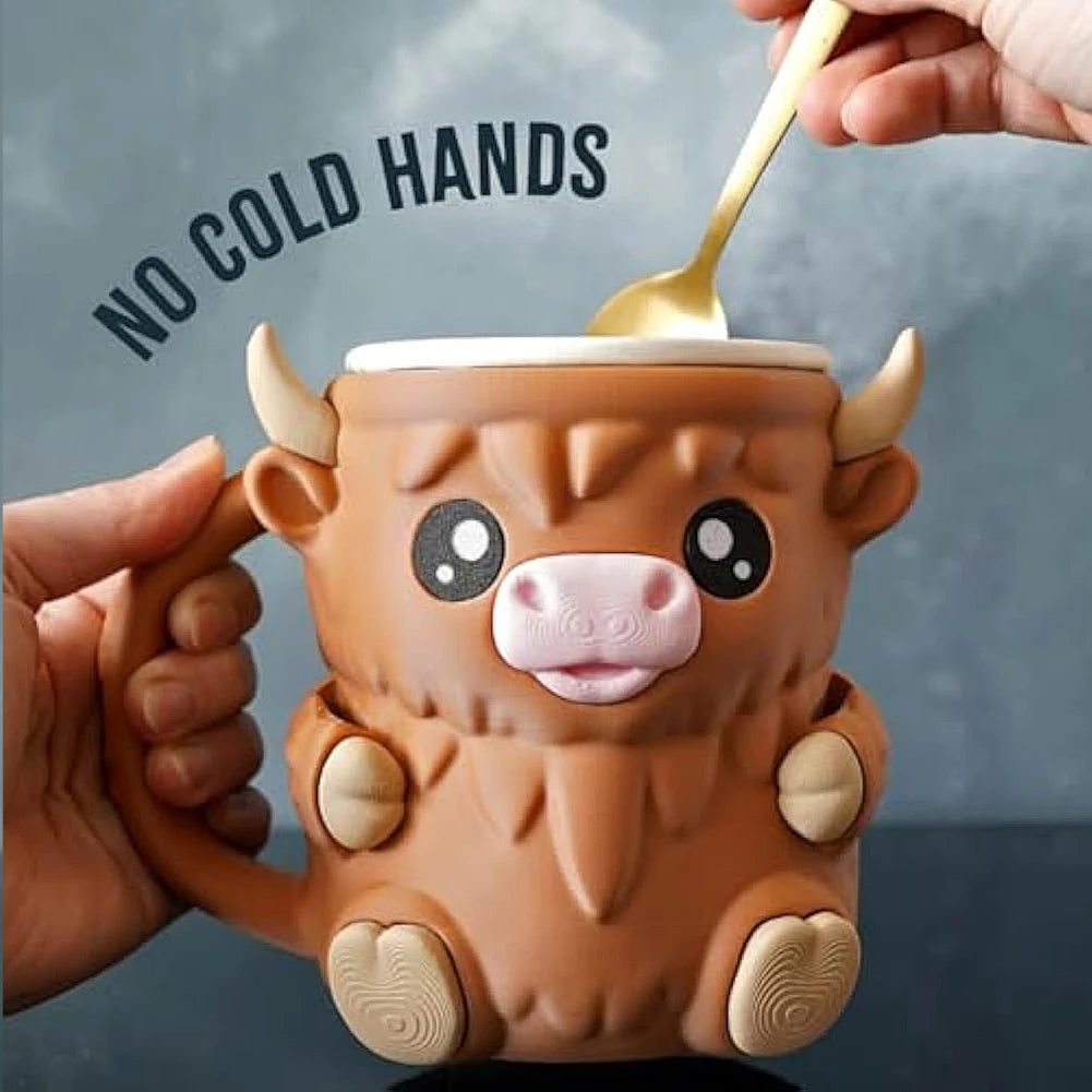 (🎁Last Day 49% OFF)🐮Ferdinand, the Highland Cow Ice Cream Pint Holder🍨🍦🍧