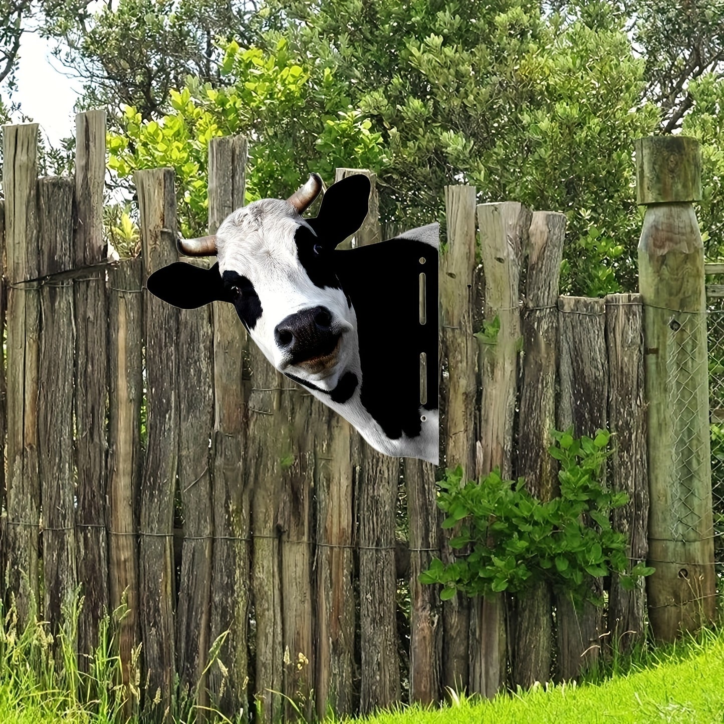 Cute Cows Head Shape Iron Silhouette - Perfect for Outdoor Garden Fence