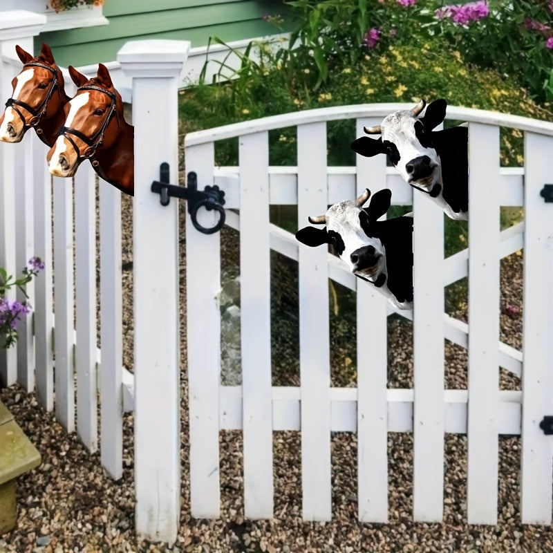 Cute Cows Head Shape Iron Silhouette - Perfect for Outdoor Garden Fence