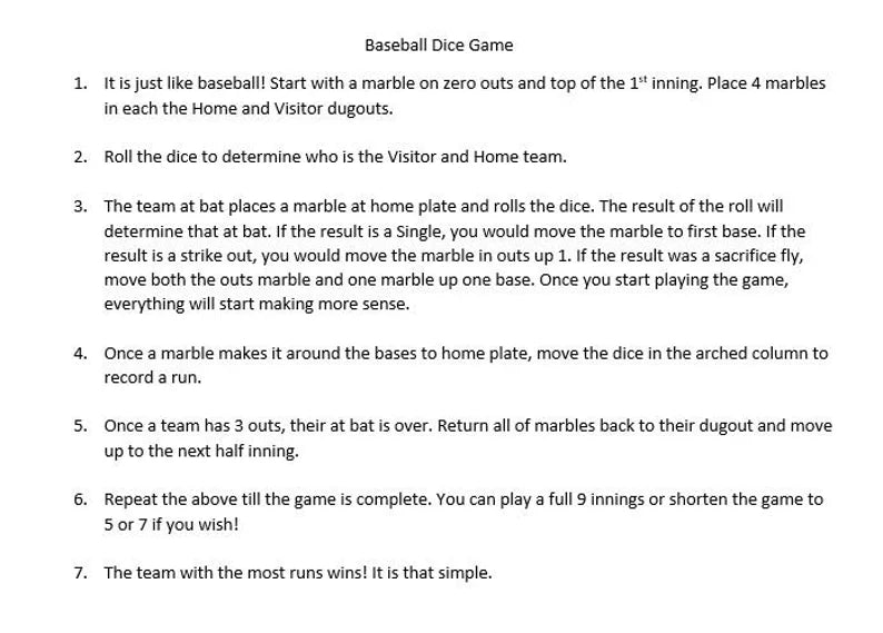 📐Handmade - 🎲Baseball Dice Board Game(BUY 2 GET FREE SHIPPING)