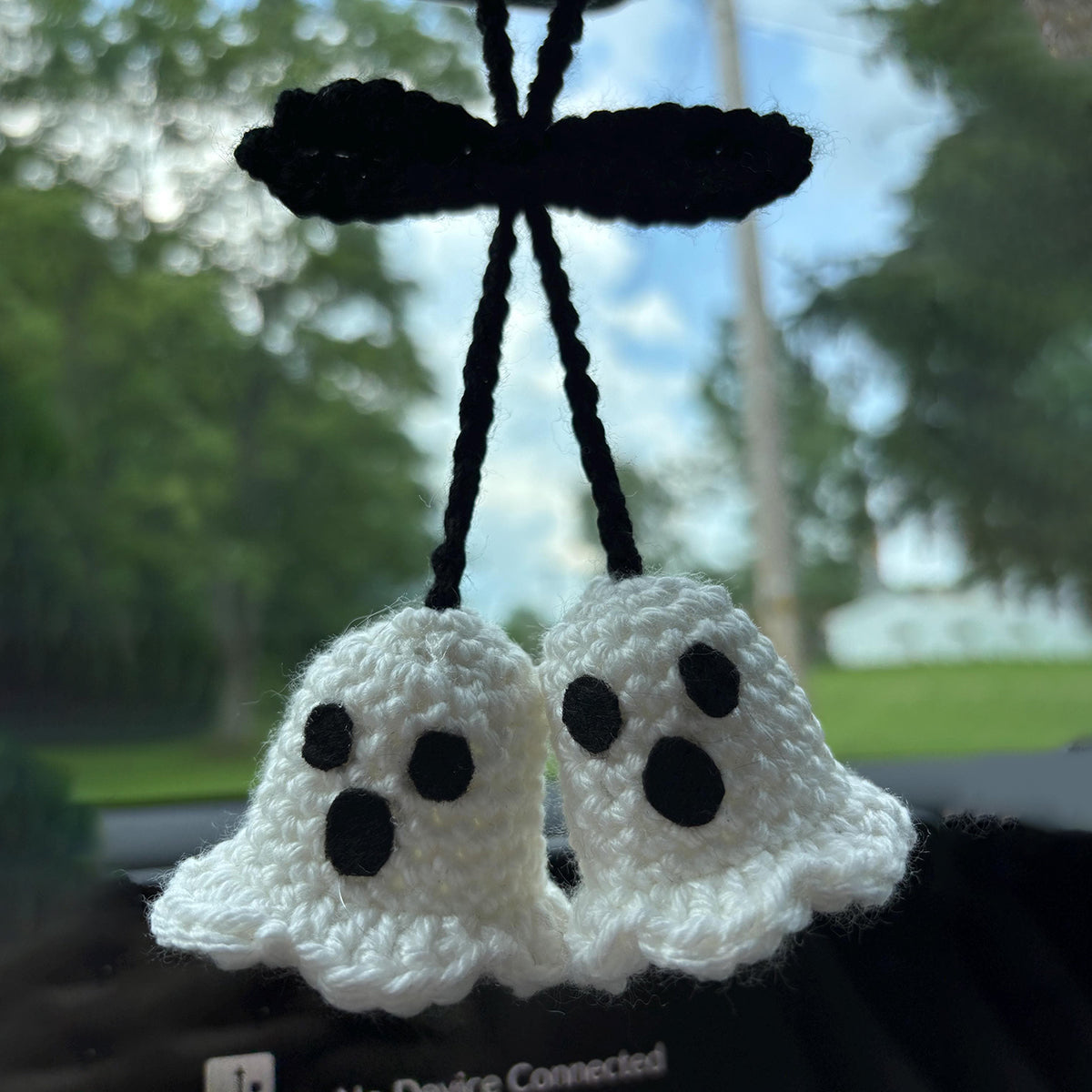👻Handmade Crochet Ghost Car Charm