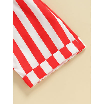 Toddler American Flag Print Overalls Shorts