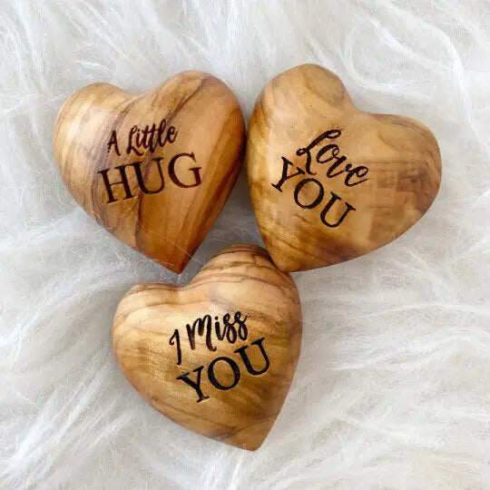 Pocket Hug Wooden Heart Token--Christmas gifts