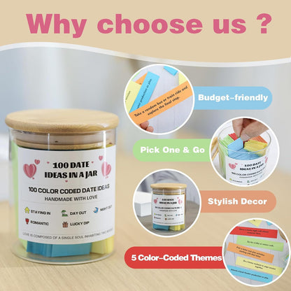 🎁100 Unique Date Ideas in a Jar💕