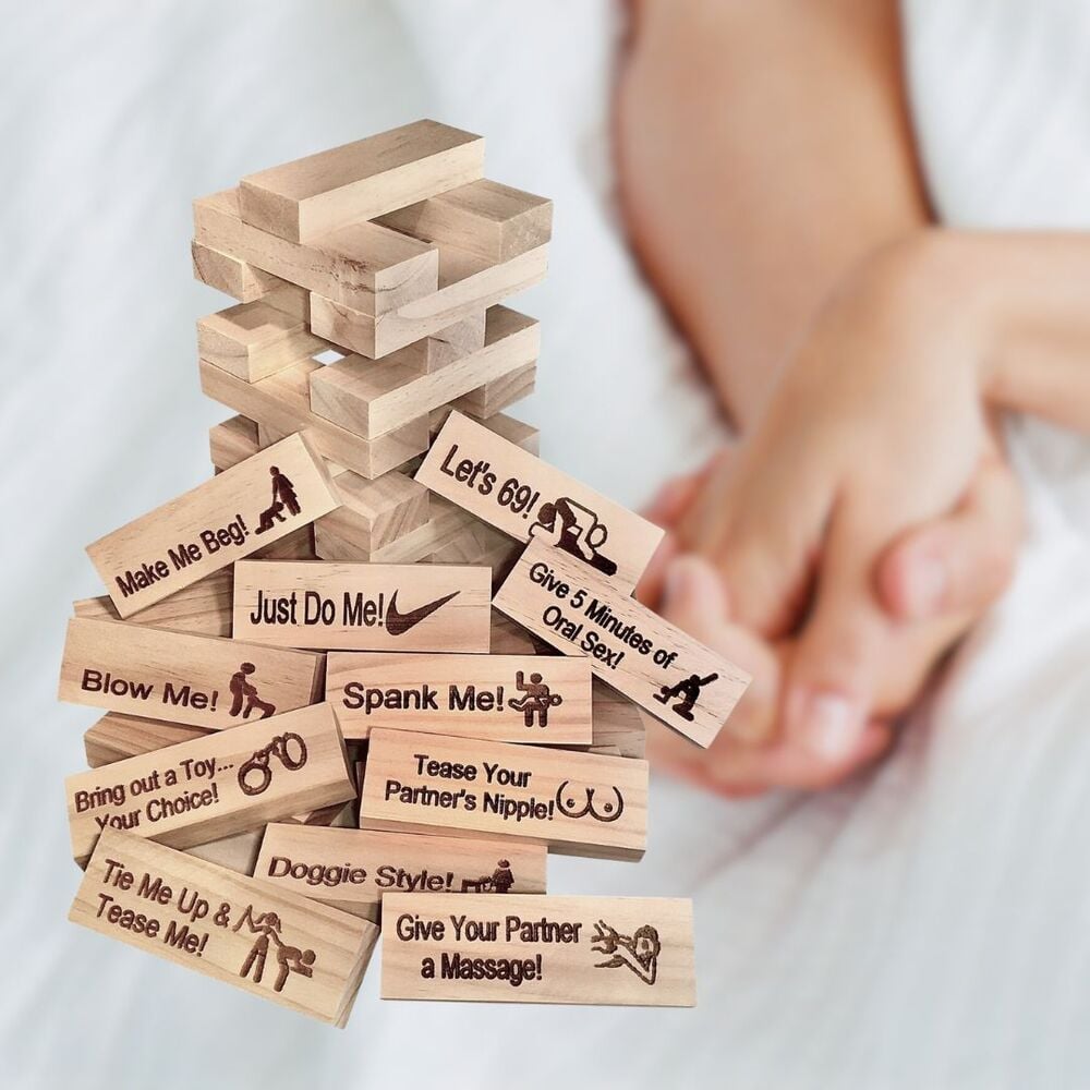 Super Naughty Block Tower Jenga Game, Naughty Gift For Couple - Couple Activities & Date Night Ideas