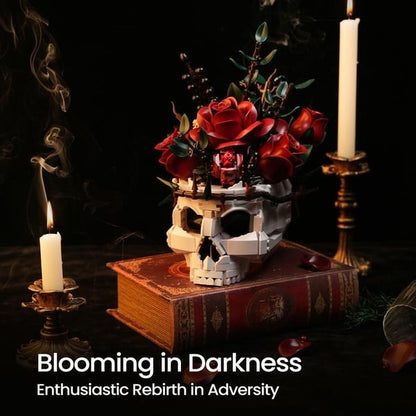🔥Last Day 50% OFF💀🌹Gothic Skull Rose Building Set
