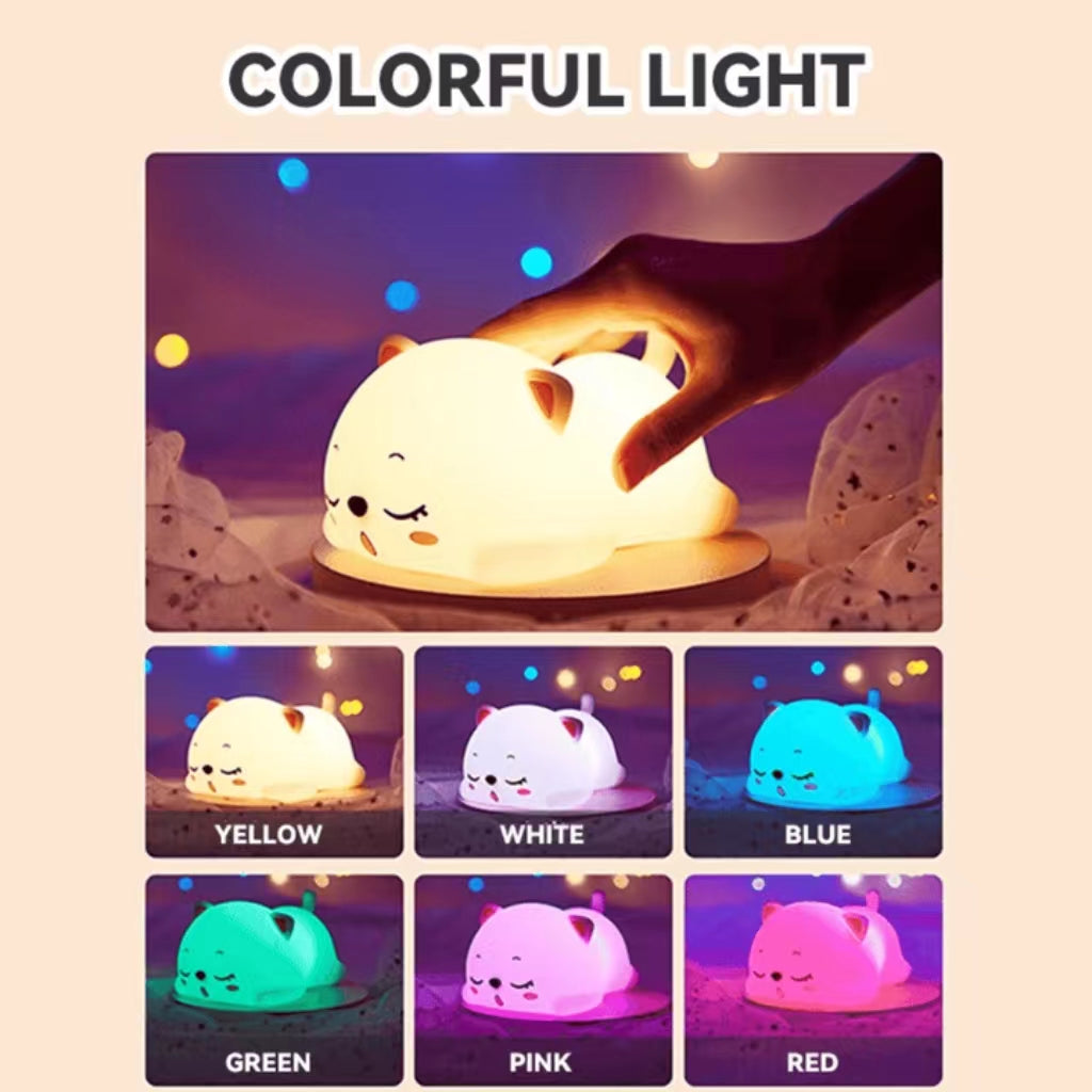 🔥Colorful Cat LED Dimming Night Light😺