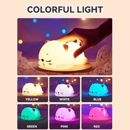 🔥Colorful Cat LED Dimming Night Light😺