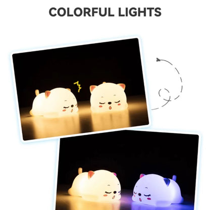 🔥Colorful Cat LED Dimming Night Light😺