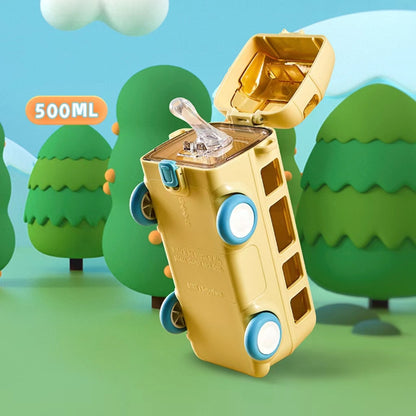 🔥500ML Bus Shaped Water Bottle With Straws🥛