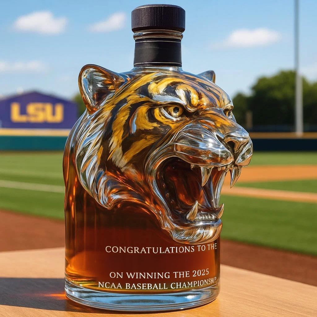 Whiskey bottle Commemorating LSU Tiger's 2025 NCAA Baseball Championship