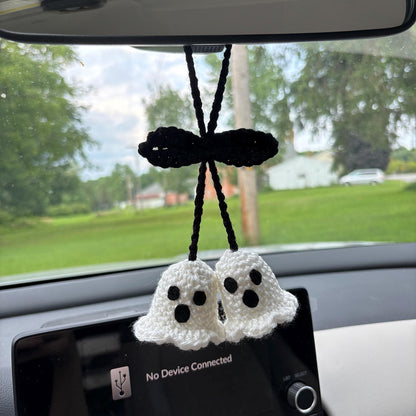👻Handmade Crochet Ghost Car Charm