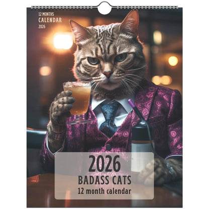 📅Badass Cats 2026 Wall Calendar