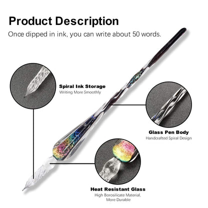 ✨Hot Sale✨-🎨2023 Calligraphy Glass Dip Pen Ink Set